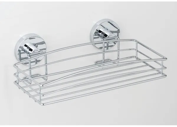 WENKO 20883100 - Poliță rotundă VACUUM-LOC din oțel, 26 x 15,3 cm, crom lucios
