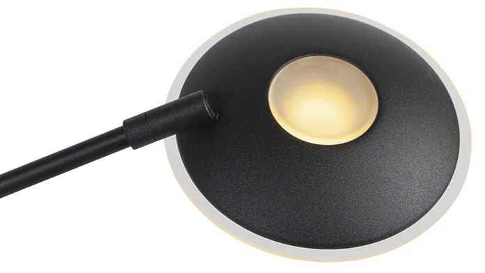 Lampă de podea modernă neagră incl. LED cu braț de citire - Ibiza