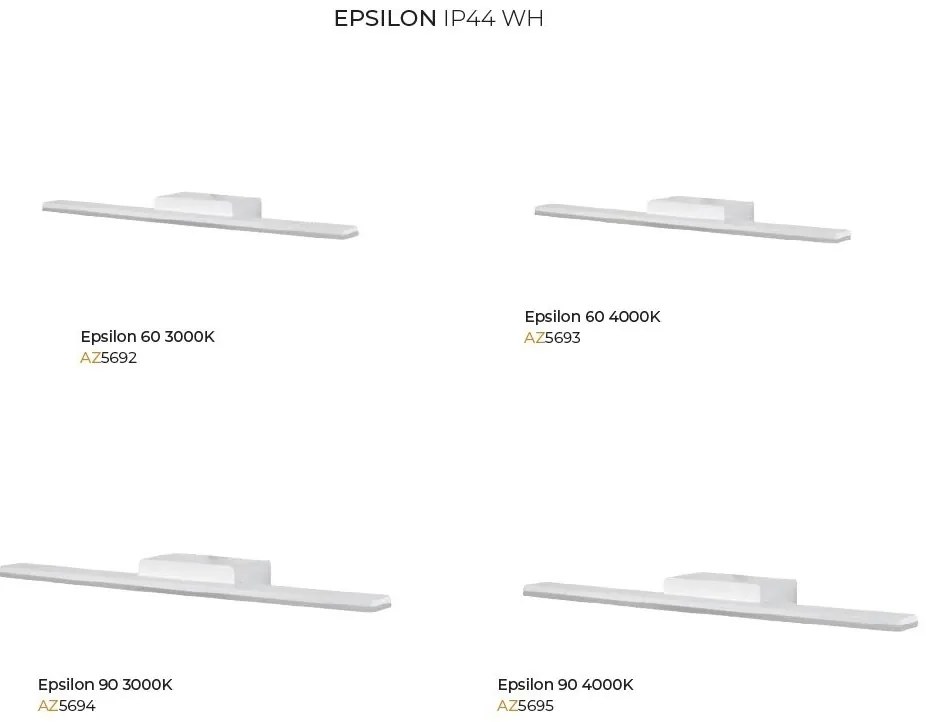 Aplica LED pentru oglinda/tablou IP44 Epsilon 90 alba 3000K