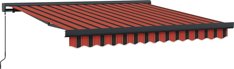 vidaXL Copertină retractabilă portocaliu/maro 3x2,5 m, textil/aluminiu
