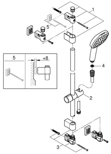 GROHE 269302431 - Set de duș VITALIO COMFORT 110, 900 mm, negru