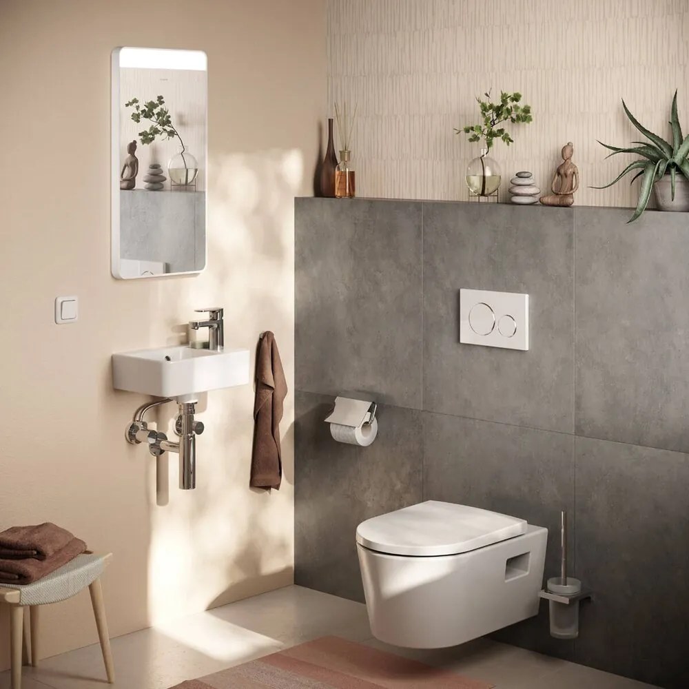Set vas WC suspendat Hansgrohe EluPura Original S AquaChannel cu capac softclose alb