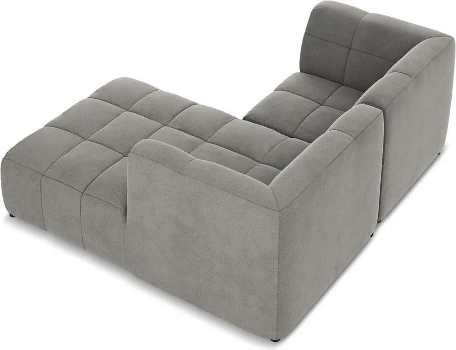 Colțar gri cu tapițerie din catifea (cu colț pe partea dreaptă/cu șezlong) Aloha – Makamii