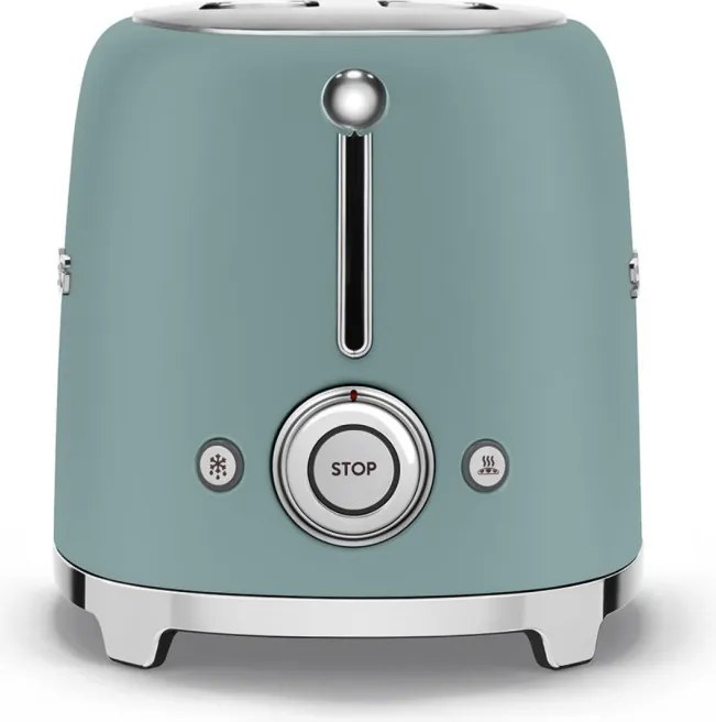 Prajitor de paine SMEG 50's Style TSF01EGMEU, 950 W, 2 felii, 6 trepte, Tava pentru firimituri, Cablu integrat, Otel inoxidabil, Verde smarald