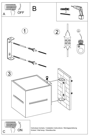 Aplică perete LOBO 1xG9/40W/230V gri