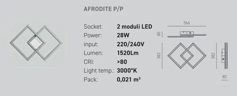 Aplica de perete sau tavan LED AFRODITE, auriu, alb sau titan