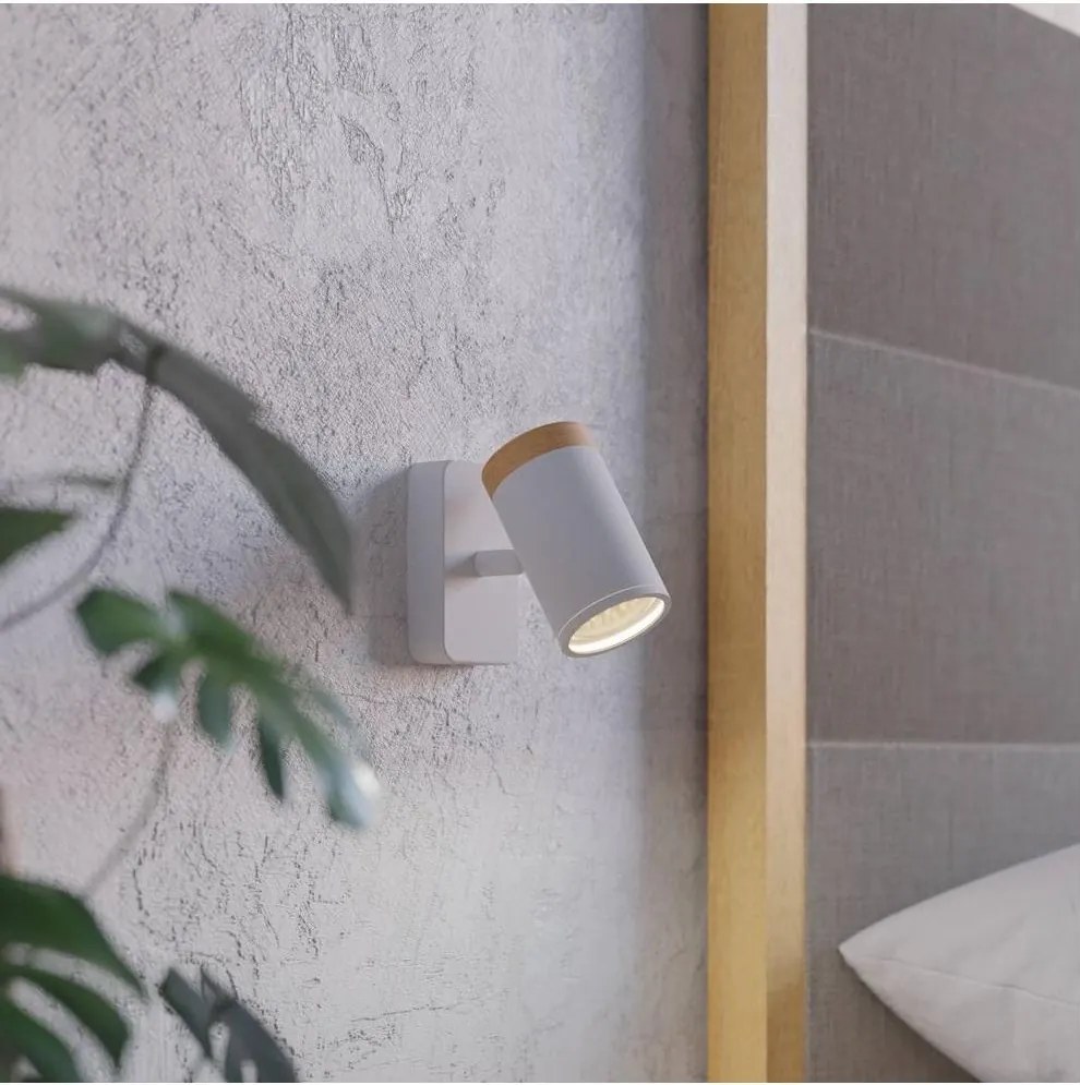 Eglo CONSUMA 300003 - Aplica spot de perete pentru baie, 1x GU10, 3 W, 230 V, IP44, alb/bej