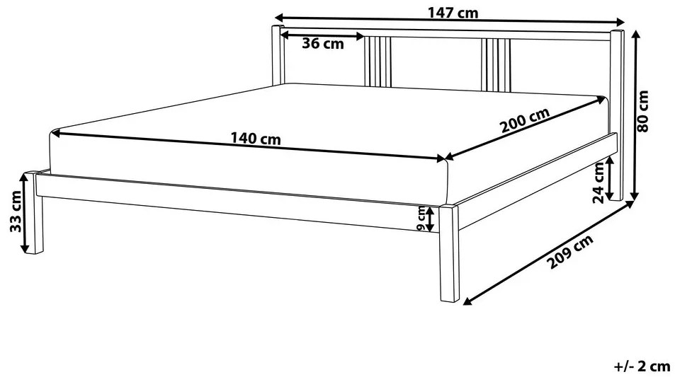 Pat matrimonial 140 cm VALLES (cu somieră) (alb). 1007546