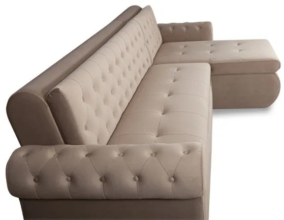 Coltar Extensibil Dreapta Andreas, 5 Locuri, Crem, 299 Cm