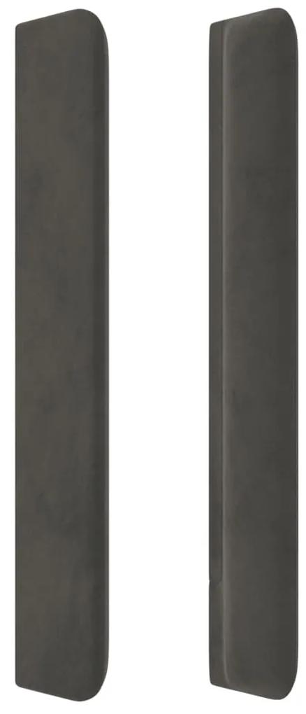 Tablie de pat cu aripioare gri inchis 83x16x118 128 cm catifea 1, Morke gra, 83 x 16 x 118 128 cm