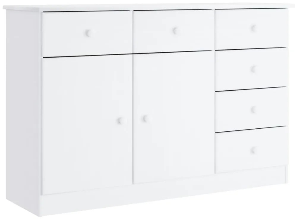 353940 vidaXL Dulap ALTA, alb, 112x35x73 cm, lemn masiv de pin