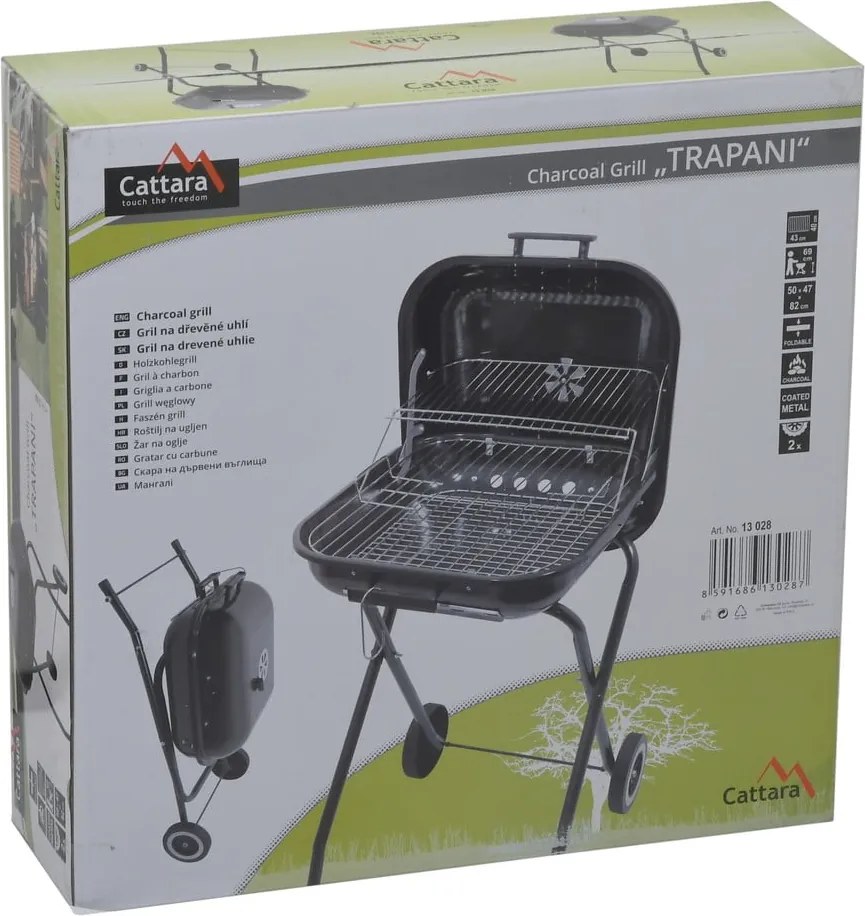 Grătar dreptunghiular pe cărbuni Cattar Trapani, 43 x 40 cm