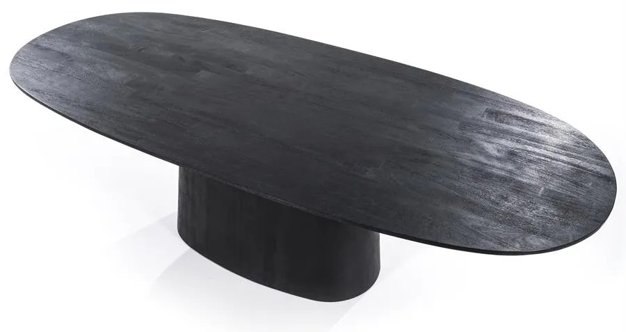 Masa ovala din lemn de mango Aron 300x110 cm neagra