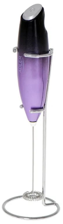 Mixer pentru frappe Adler AD 4499 Stand Frappe, Agitator din oțel, 2xAA, Violet/negru