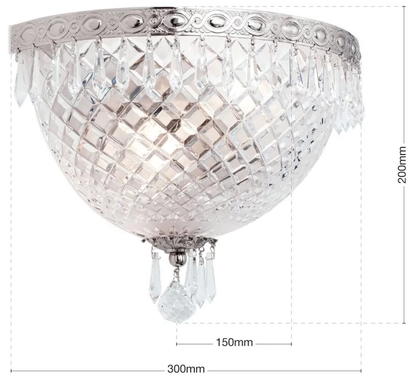 Aplica de perete cristal SCHOLER, EMPIRE CRYSTAL antique silver