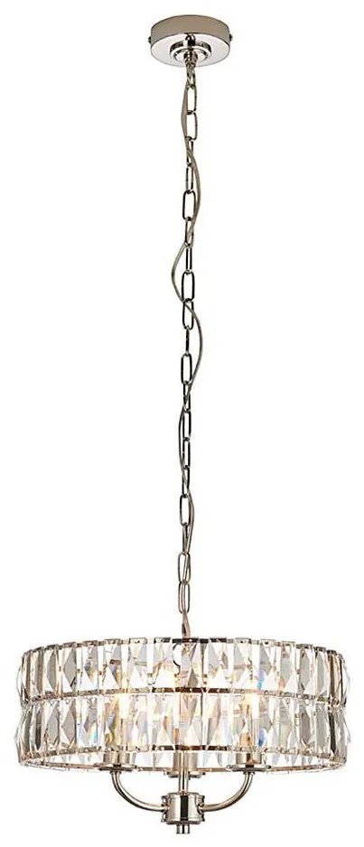 Lustră pe lanț Endon 104466 CLIFTON 3xE14/6W/230V crom lucios/transparent