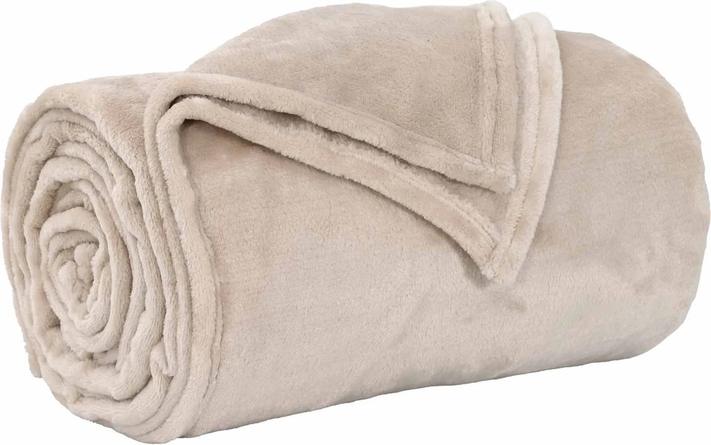 vidaXL Pătura de aruncat Bej 220 x 240 cm Molton
