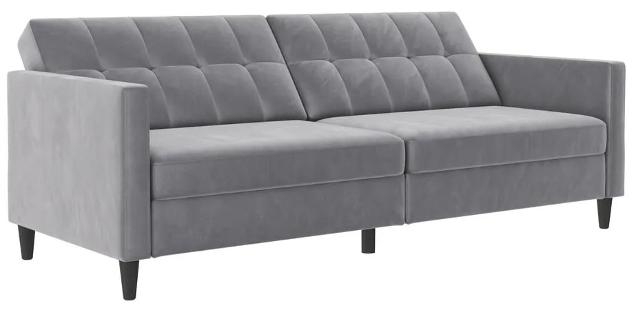 Canapea gri deschis cu tapițerie din catifea 203 cm Hartford – Støraa