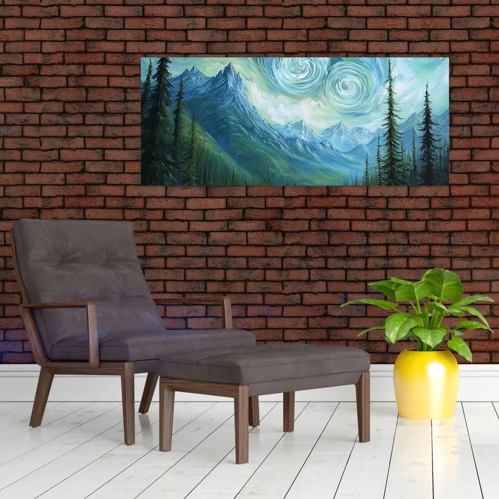 Tablou - Peisaj cu o adiere din Van Gogh (120x50 cm)