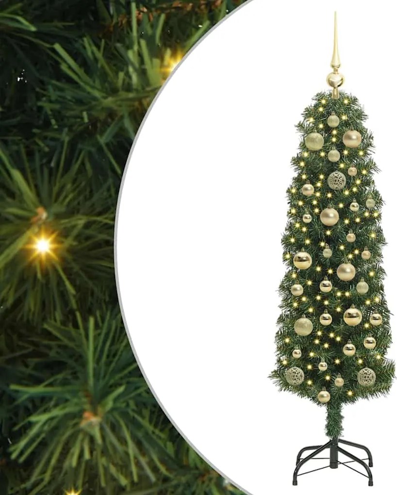 vidaXL Brad de Crăciun artificial Verde 120 cm PVC și oțel și plastic