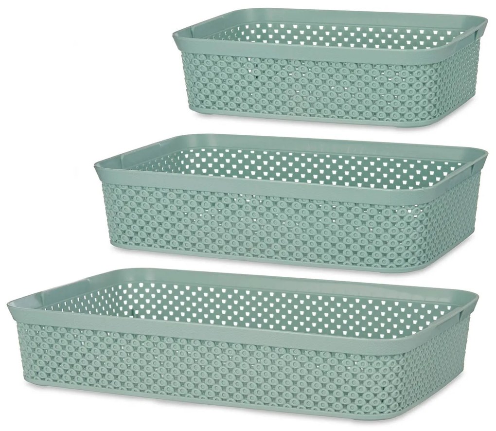 Coșuri din plastic pentru depozitare, set 3 buc.