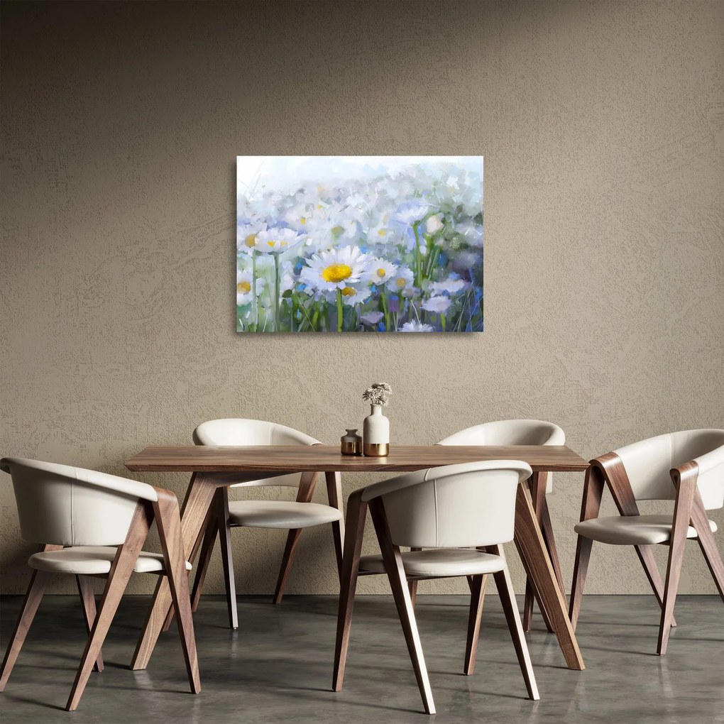 Tablou pe sticlă - În margaretă (70x50 cm)