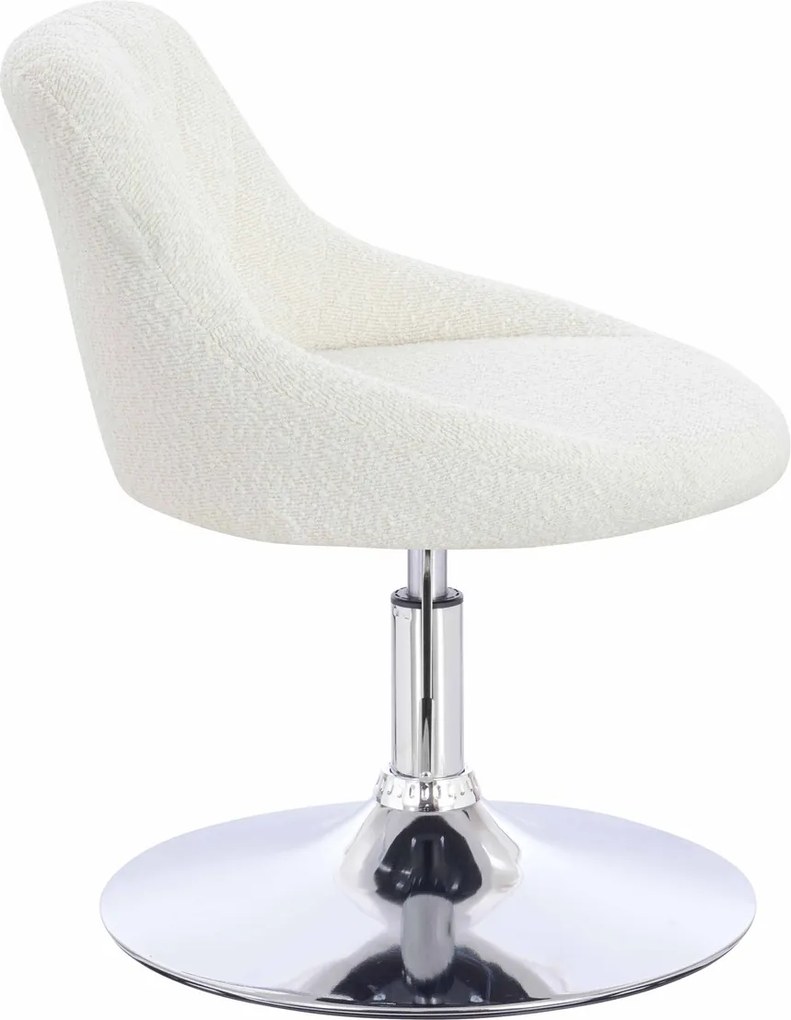 HR1054N Scaun Crem Boucle cu Bază Cromata