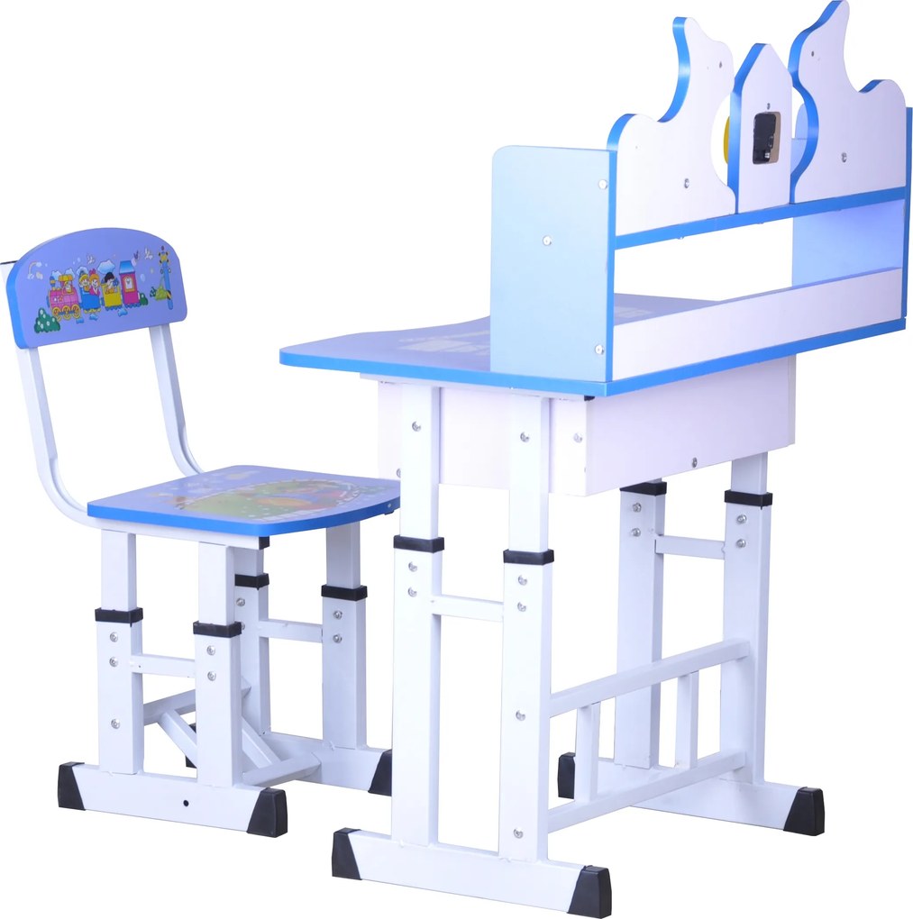 Set birou copii, albastru, 69x45x88-98 cm