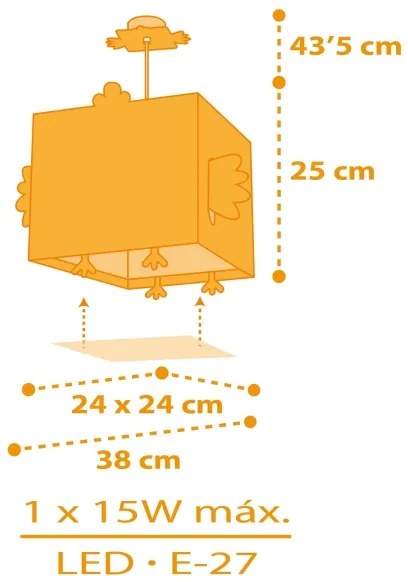 Lustră pentru copii LITTLE CHICKEN 1xE27/15W/230V Dalber 64642