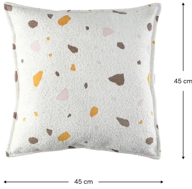 Pernă decorativă pentru copii crem cu tapițerie din țesătură bouclé/cu tapițerie din chenille Terrazzo Block – Wigiwama
