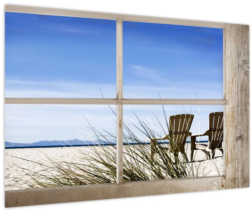 Tablou - Priveliște pe geam (90x60 cm)