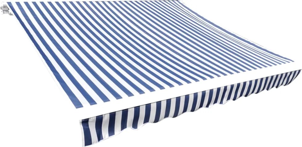 vidaXL Pânză copertină, albastru/alb, 3x2,5 m (cadrul nu este inclus)