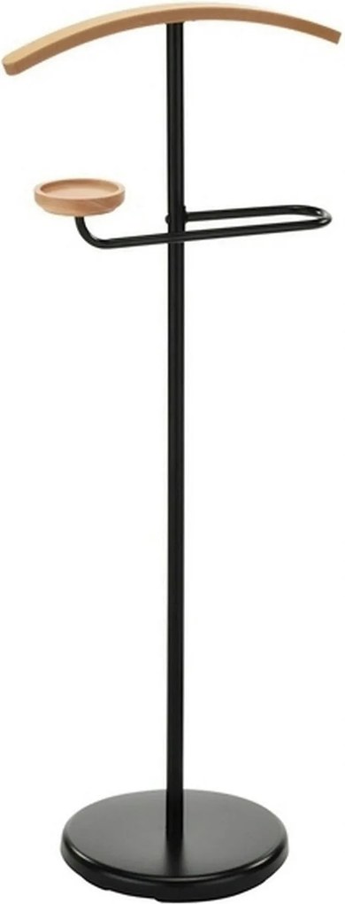 Stander haine ALBIN, negru/fag, metal/lemn, 29x45x105 cm