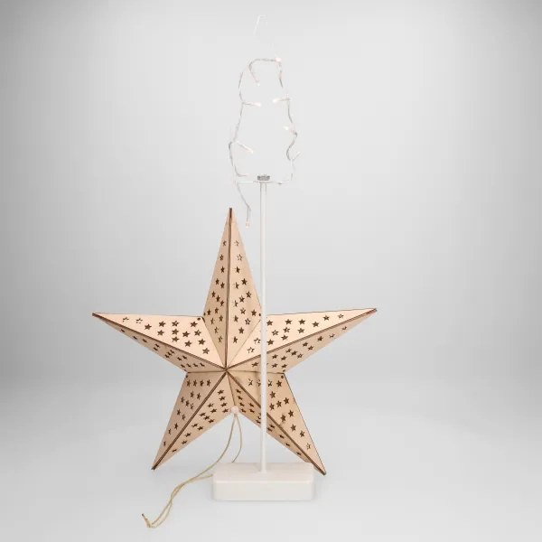 Brilagi - Stea LED de Crăciun, 62 x 40 cm, alimentare 3x AA