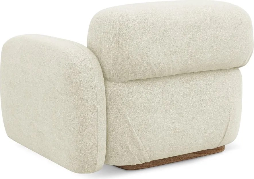 Modul pentru canapea modulară crem cu tapițerie din țesătură bouclé (cu colț pe partea dreaptă) Ailani – Makamii