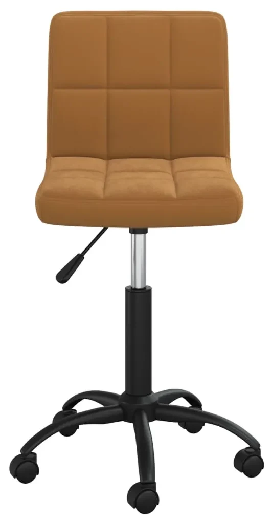 3087594 vidaXL Scaun de bucătărie pivotant, maro, catifea