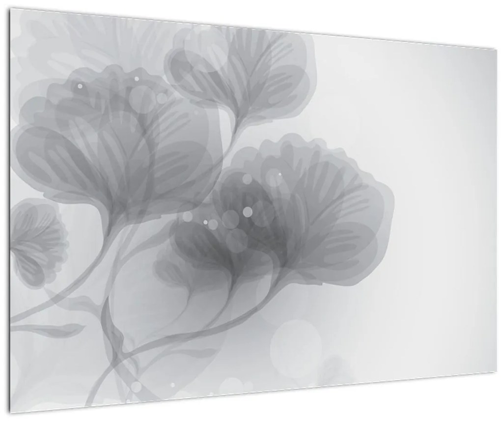Tablou - Flori în nuanțe gri (90x60 cm)