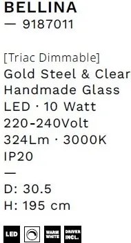 Lustra LED suspendata design decorativ BELLINA D-30,5cm