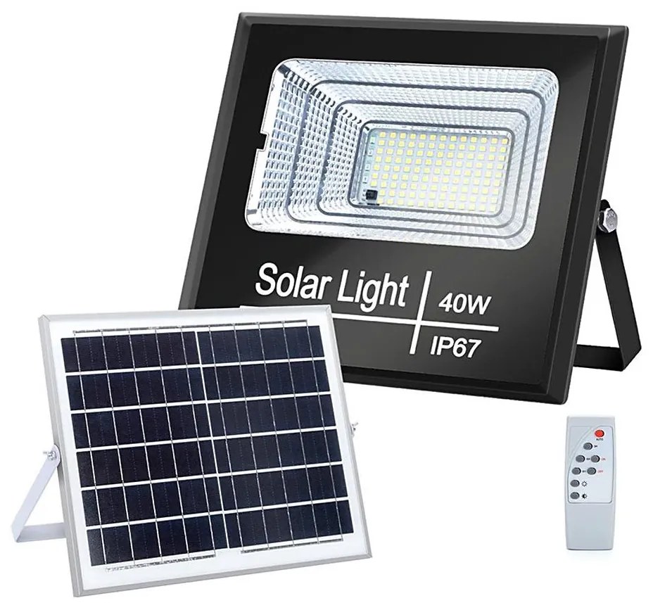 Aigostar - Proiector solar LED reglabil 40W/3,2V IP67 cu telecomandă