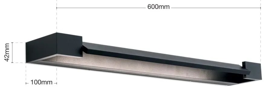 Aplica pentru oglinda baie reglabila IP44 MARILYN L-60cm negru