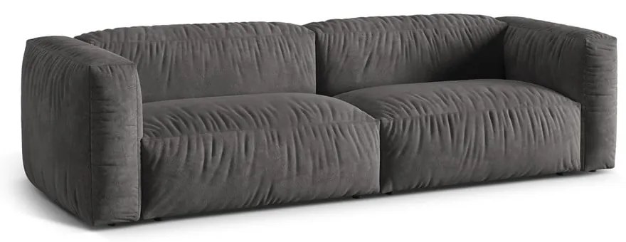 Canapea modulară gri cu tapițerie din catifea 240 cm Martina – Micadoni