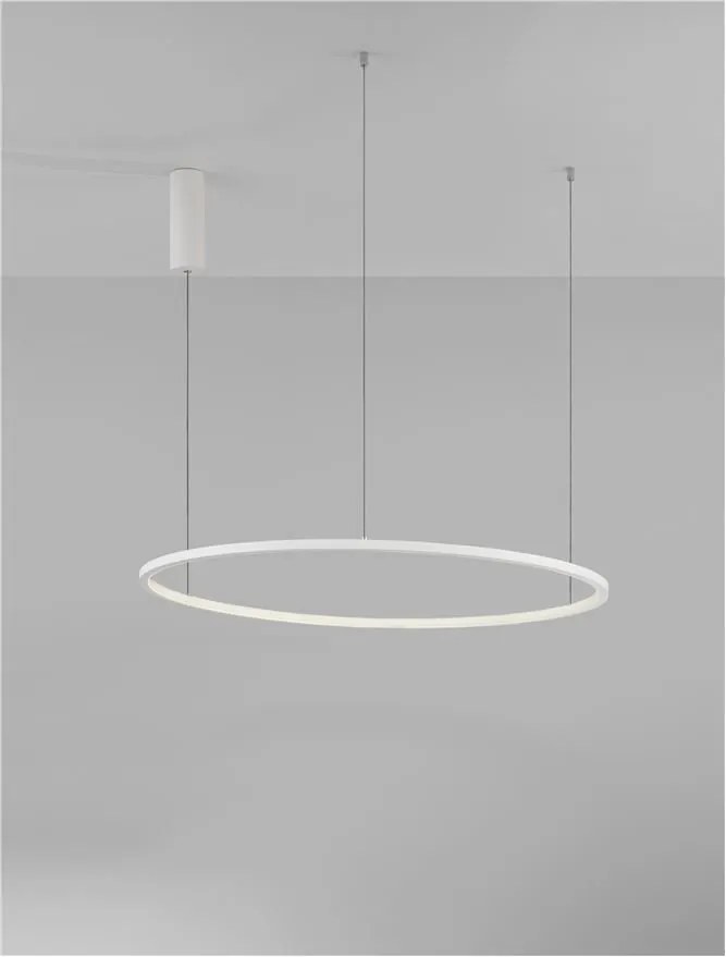 Lustra LED suspendata design modern circular TARQUIN D-80cm alba