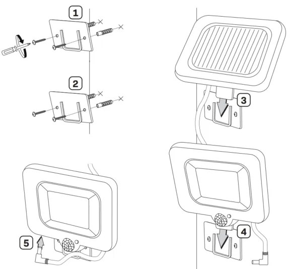 Proiector solar LED cu senzor DUO LED/1W/3,7V 1200 mAh IP44