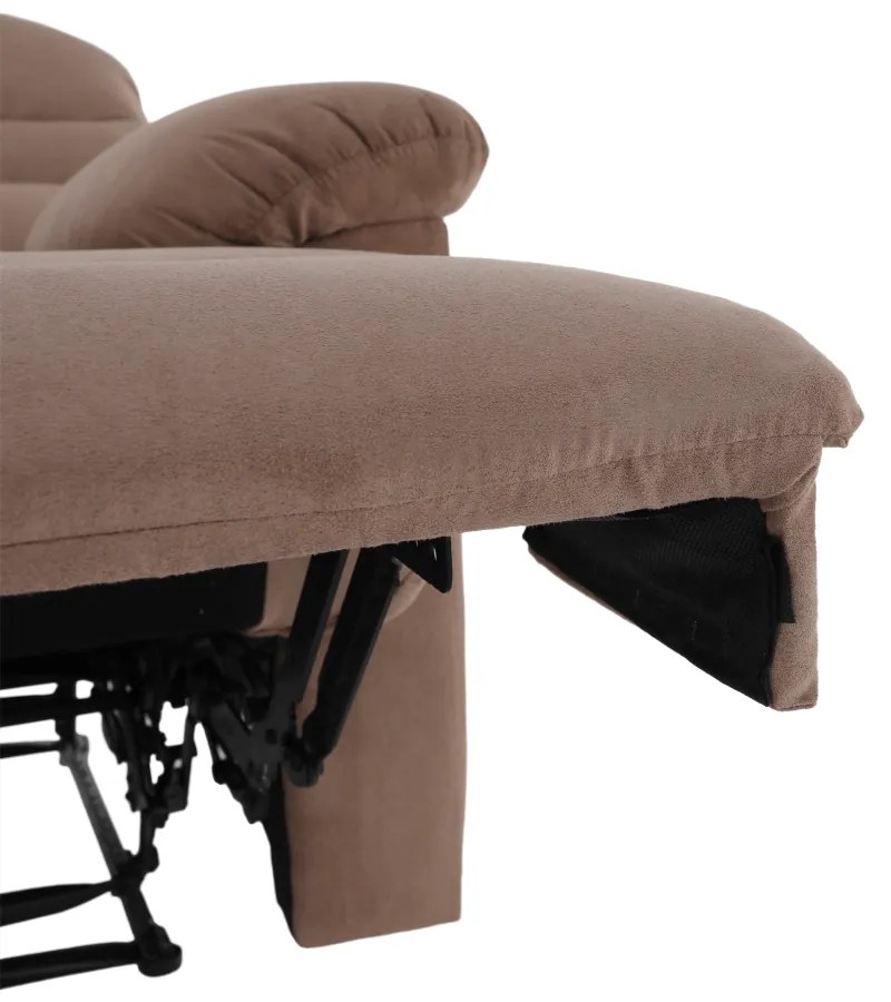 Fotoliu de masaj, reglabil, material textil grej TAUPE, LAMBERT