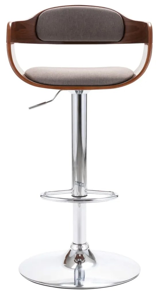 287408 vidaXL Scaun de bar, placaj și material textil gri taupe