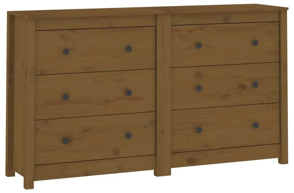 3114082 vidaXL Servantă, maro miere, 140x35x80 cm, lemn masiv de pin