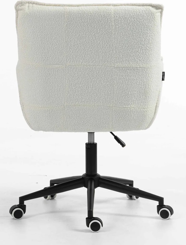 HR560K Scaun Crem din Boucle cu Bază Neagră