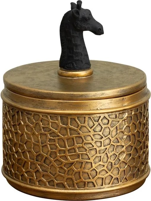 Cutie decorativa, aurie, din rasina, Giraffe