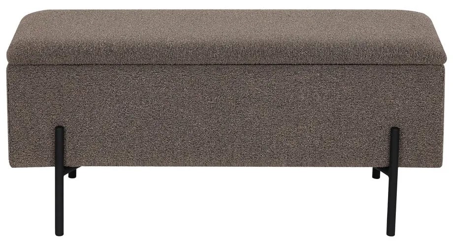 Bancă maro cu tapițerie din țesătură bouclé Watford – House Nordic