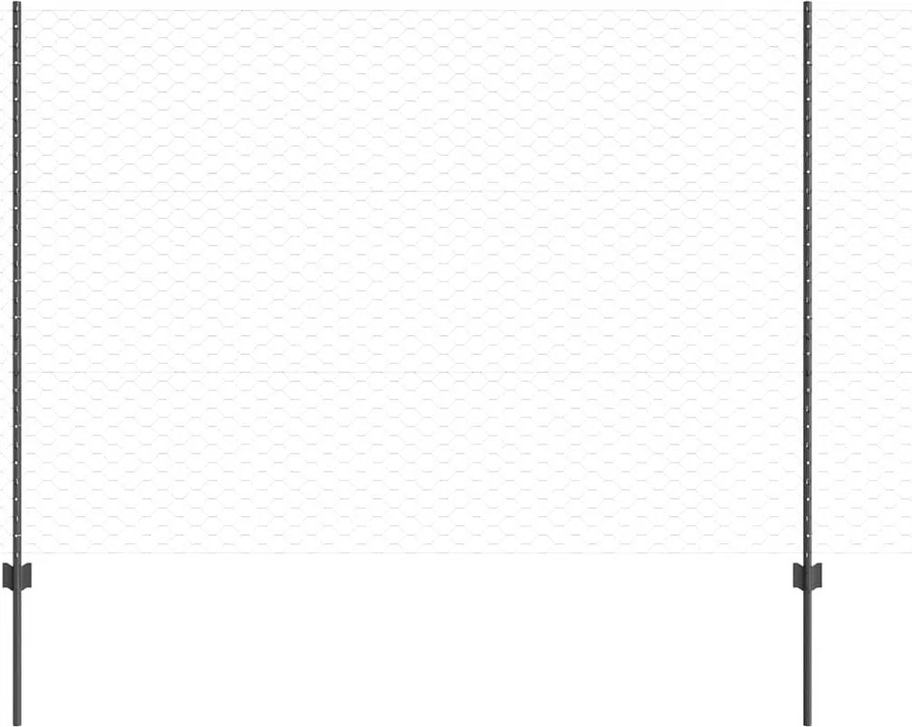 vidaXL Gard cu Stâlp Gri 1,5 x 10 m Oțel și PVC